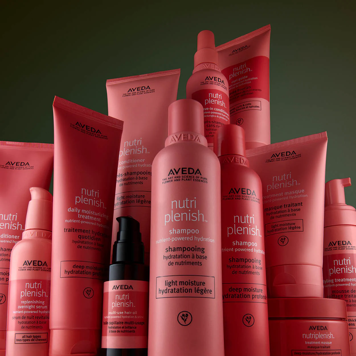Aveda Nutriplenish haircare collection for hydration and healthy hair