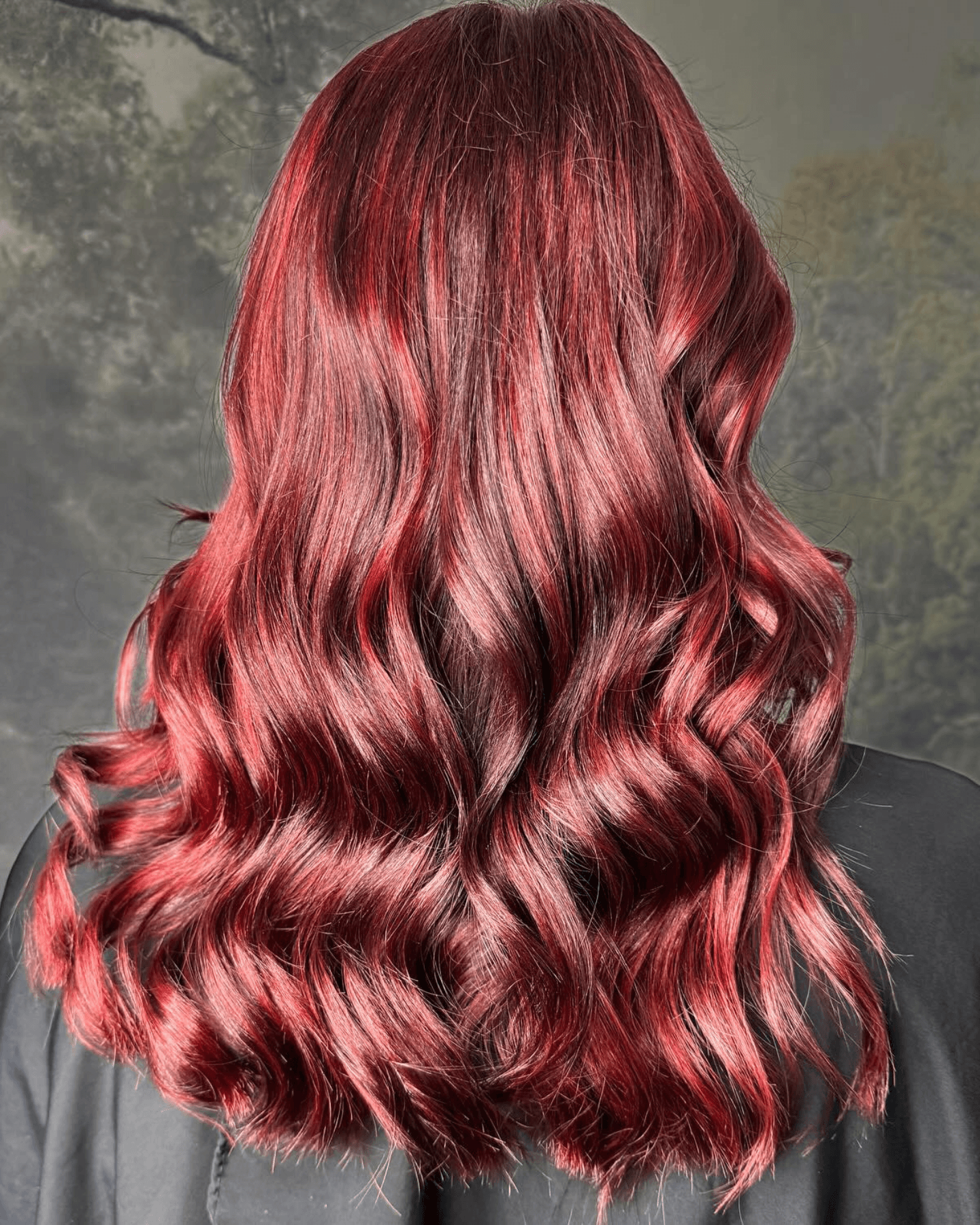 Rich ruby red hair colour with exceptional shine and movement
